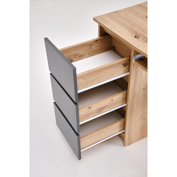 Biurko CINO , dąb artisan / grafitowy - Halmar