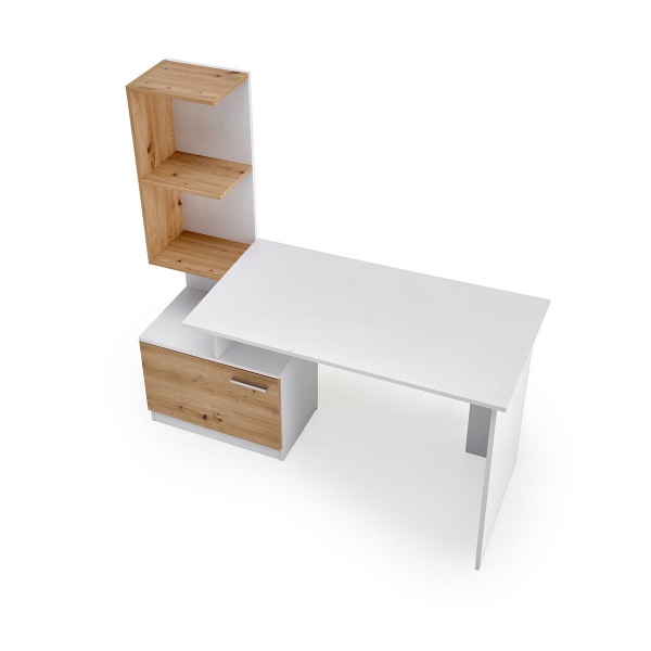 Biurko MISO , biały / dąb artisan - Halmar