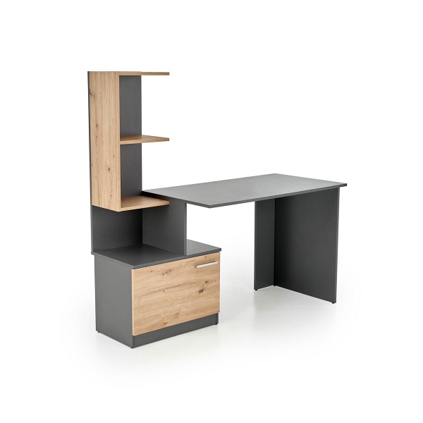 Biurko MISO , grafitowy / dąb artisan - Halmar