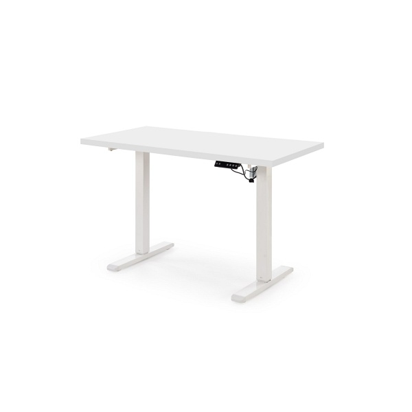 Biurko B54 z funkcją regulacji wysokości, blat - biały, stelaż - biały - Halmar