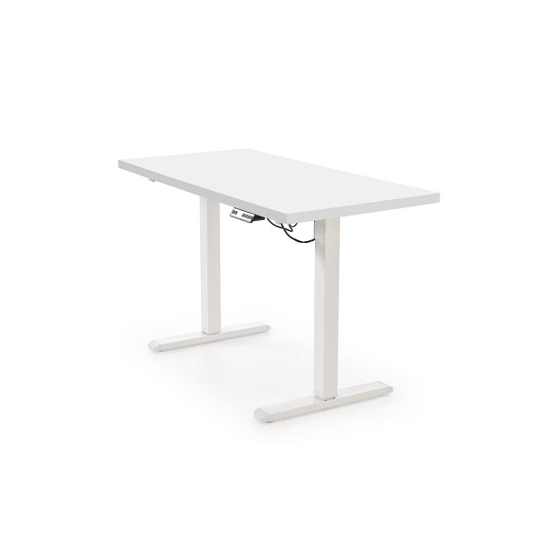 Biurko B54 z funkcją regulacji wysokości, blat - biały, stelaż - biały - Halmar