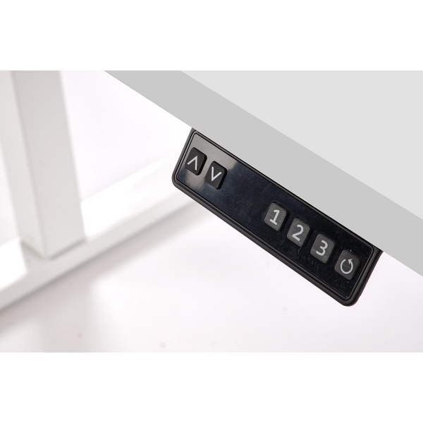 Biurko B54 z funkcją regulacji wysokości, blat - biały, stelaż - biały - Halmar