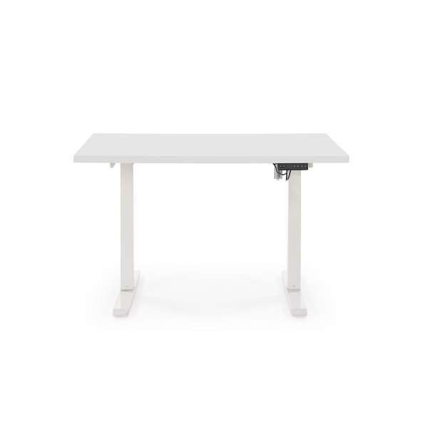 Biurko B54 z funkcją regulacji wysokości, blat - biały, stelaż - biały - Halmar