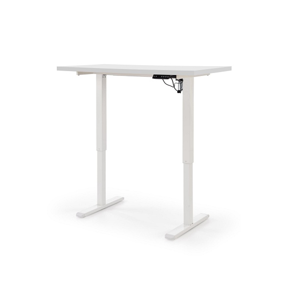 Biurko B54 z funkcją regulacji wysokości, blat - biały, stelaż - biały - Halmar