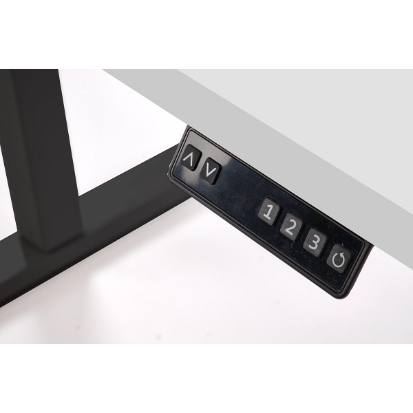 Biurko B54 z funkcją regulacji wysokości, blat - biały, stelaż - czarny - Halmar