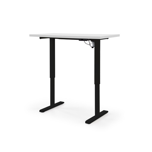Biurko B54 z funkcją regulacji wysokości, blat - biały, stelaż - czarny - Halmar