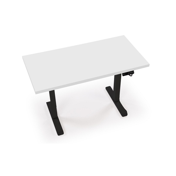 Biurko B54 z funkcją regulacji wysokości, blat - biały, stelaż - czarny - Halmar