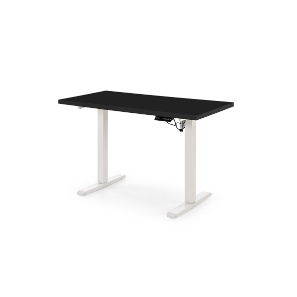 Biurko B54 z funkcją regulacji wysokości, blat - czarny, stelaż - biały - Halmar