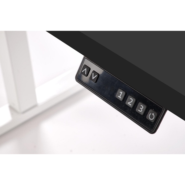 Biurko B54 z funkcją regulacji wysokości, blat - czarny, stelaż - biały - Halmar