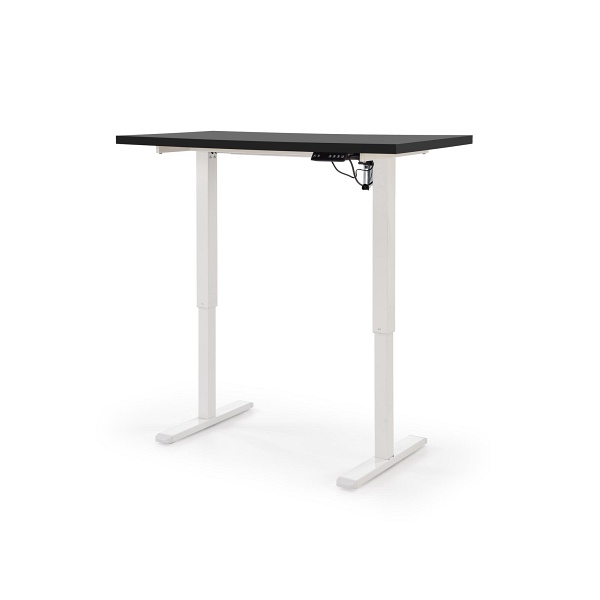 Biurko B54 z funkcją regulacji wysokości, blat - czarny, stelaż - biały - Halmar