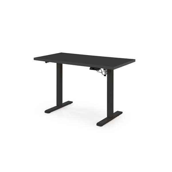 Biurko B54 z funkcją regulacji wysokości, blat - czarny, stelaż - czarny - Halmar