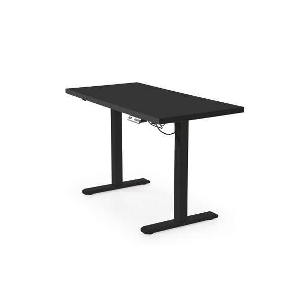 Biurko B54 z funkcją regulacji wysokości, blat - czarny, stelaż - czarny - Halmar