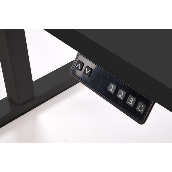 Biurko B54 z funkcją regulacji wysokości, blat - czarny, stelaż - czarny - Halmar