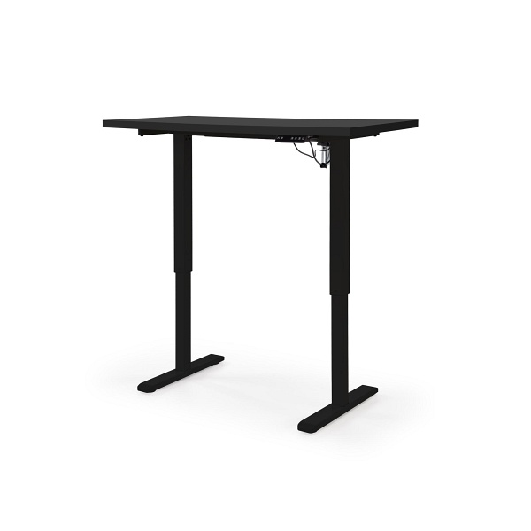 Biurko B54 z funkcją regulacji wysokości, blat - czarny, stelaż - czarny - Halmar