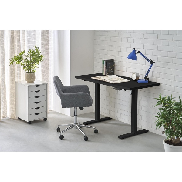 Biurko B54 z funkcją regulacji wysokości, blat - czarny, stelaż - czarny - Halmar