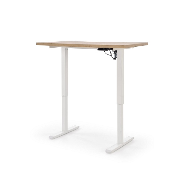 Biurko B54 z funkcją regulacji wysokości, blat - dąb artisan, stelaż - biały - Halmar