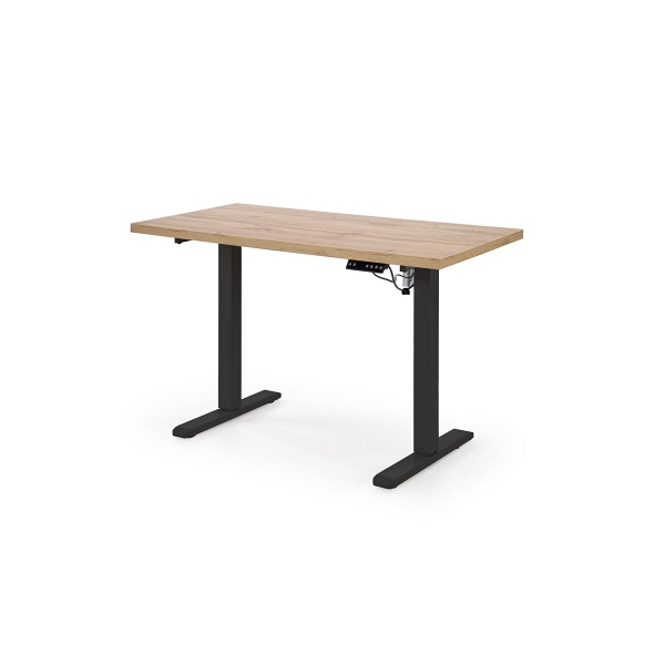 Biurko B54 z funkcją regulacji wysokości, blat - dąb artisan, stelaż - czarny - Halmar