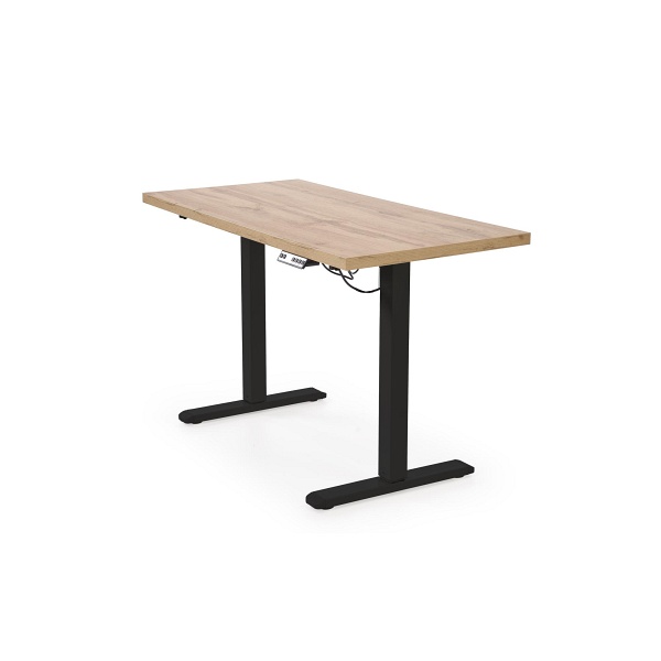 Biurko B54 z funkcją regulacji wysokości, blat - dąb artisan, stelaż - czarny - Halmar