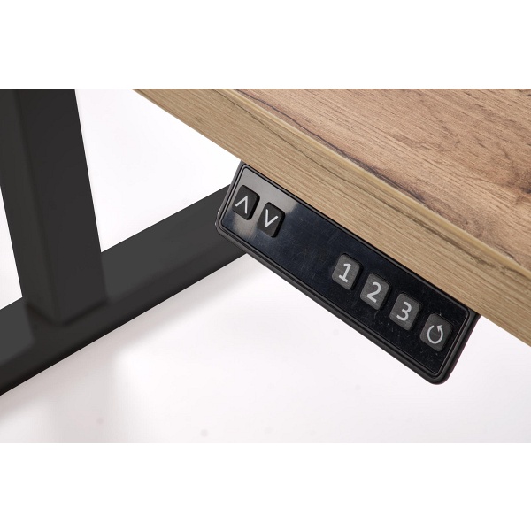 Biurko B54 z funkcją regulacji wysokości, blat - dąb artisan, stelaż - czarny - Halmar