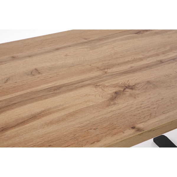 Biurko B54 z funkcją regulacji wysokości, blat - dąb artisan, stelaż - czarny - Halmar