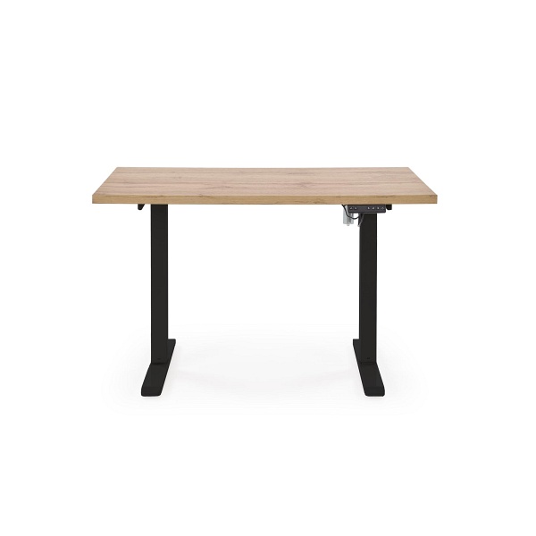 Biurko B54 z funkcją regulacji wysokości, blat - dąb artisan, stelaż - czarny - Halmar