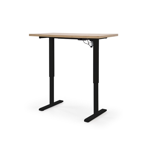 Biurko B54 z funkcją regulacji wysokości, blat - dąb artisan, stelaż - czarny - Halmar