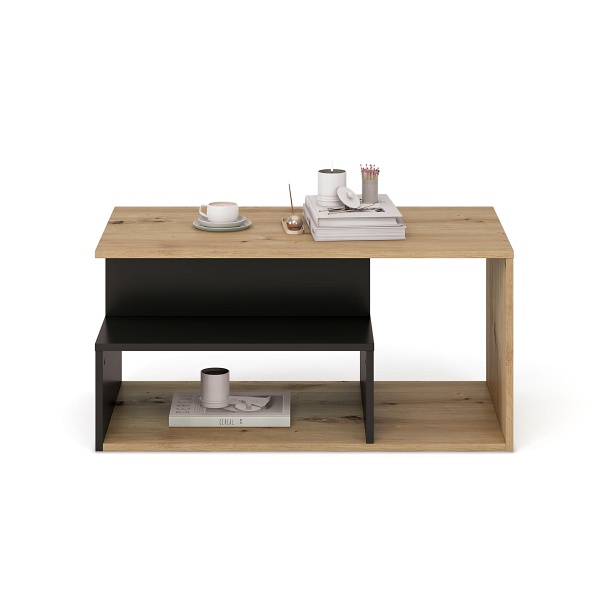 Ława IVA , dąb artisan / czarny - Halmar