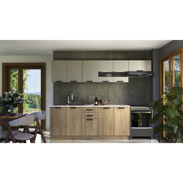 PERŁA 260 - KUCHNIA - DĄB CREMONA/KASZMIR - Halmar