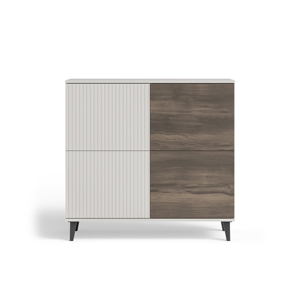 Komoda RANDOM 2 KM-2 kaszmir / orzech / czarny - Halmar