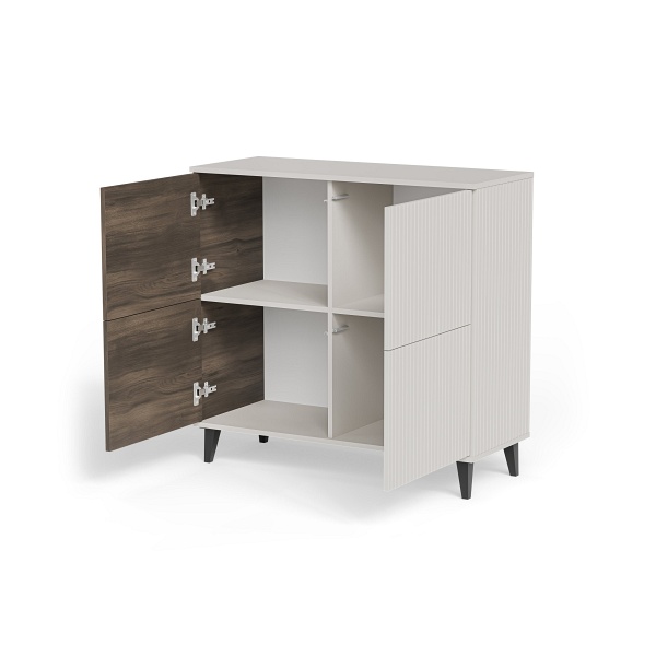 Komoda RANDOM 2 KM-2 kaszmir / orzech / czarny - Halmar