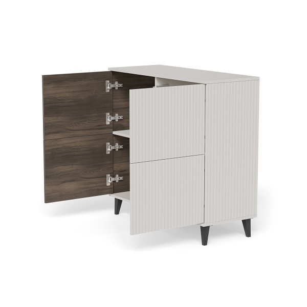 Komoda RANDOM 2 KM-2 kaszmir / orzech / czarny - Halmar