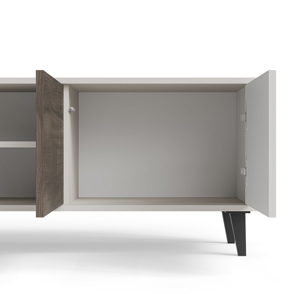 Stolik RANDOM 2 RTV-1 RTV 150 cm kaszmir / orzech / czarny - Halmar