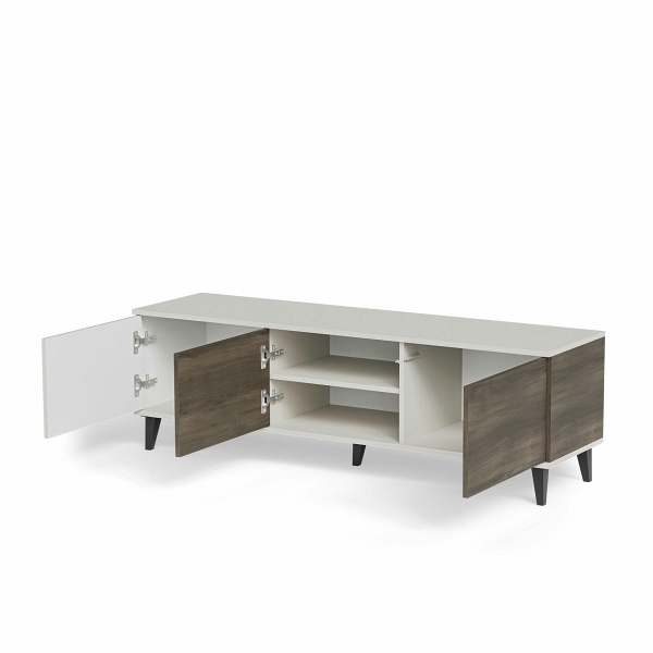 Stolik RANDOM 2 RTV-1 RTV 150 cm kaszmir / orzech / czarny - Halmar