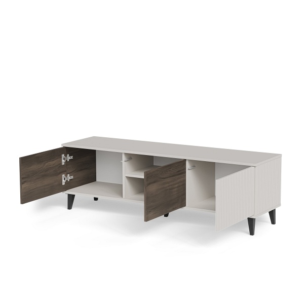 Stolik RANDOM 2 RTV-1 RTV 150 cm kaszmir / orzech / czarny - Halmar