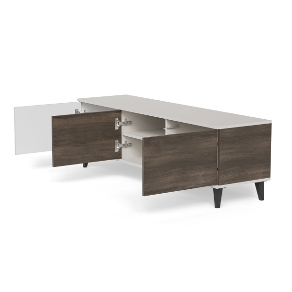 Stolik RANDOM 2 RTV-1 RTV 150 cm kaszmir / orzech / czarny - Halmar