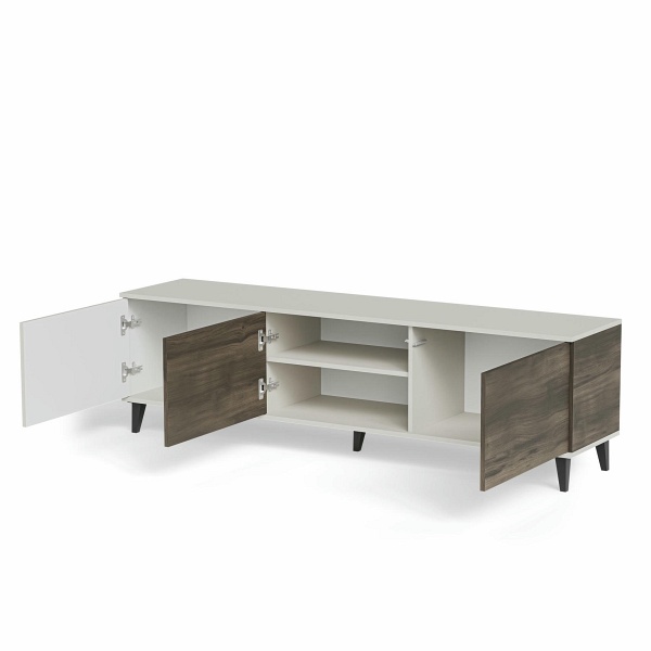 Stolik RANDOM 2 RTV-2 RTV 180 cm kaszmir / orzech / czarny - Halmar