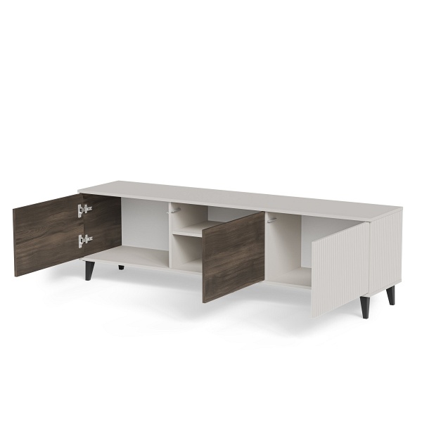 Stolik RANDOM 2 RTV-2 RTV 180 cm kaszmir / orzech / czarny - Halmar