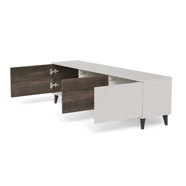 Stolik RANDOM 2 RTV-2 RTV 180 cm kaszmir / orzech / czarny - Halmar