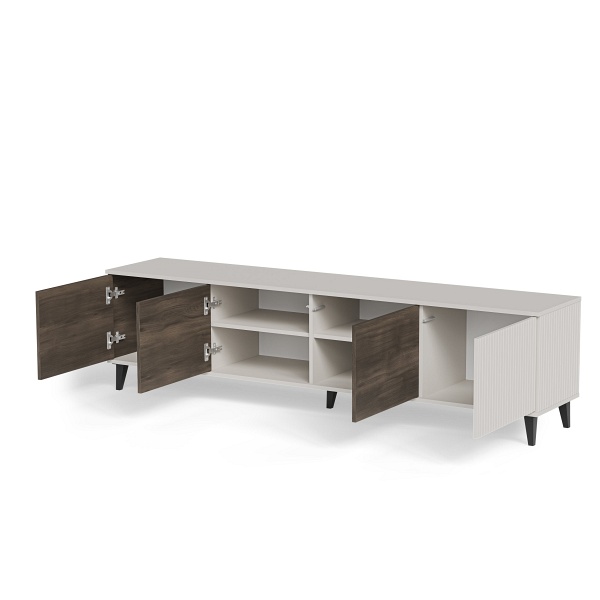 Stolik RANDOM 2 RTV-3 RTV 200 cm kaszmir / orzech / czarny - Halmar