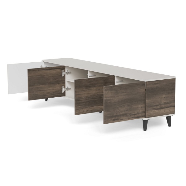 Stolik RANDOM 2 RTV-3 RTV 200 cm kaszmir / orzech / czarny - Halmar