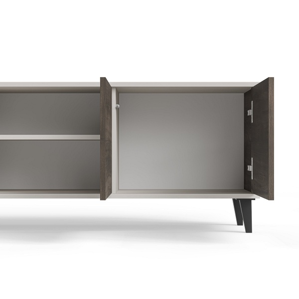 Stolik RANDOM 2 RTV-3 RTV 200 cm kaszmir / orzech / czarny - Halmar