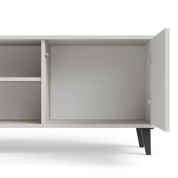 Stolik RANDOM 2 RTV-K RTV 180 cm z kominkiem kaszmir / orzech / czarny - Halmar