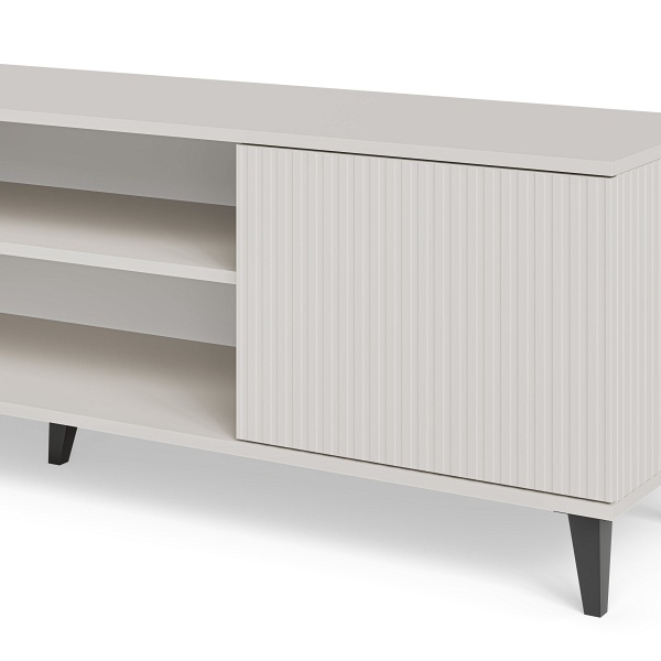 Stolik RANDOM 2 RTV-K RTV 180 cm z kominkiem kaszmir / orzech / czarny - Halmar