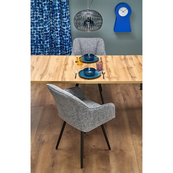 Stół QUBIK rozkładany 80-200/80/76 cm dąb artisan/czarny - Halmar