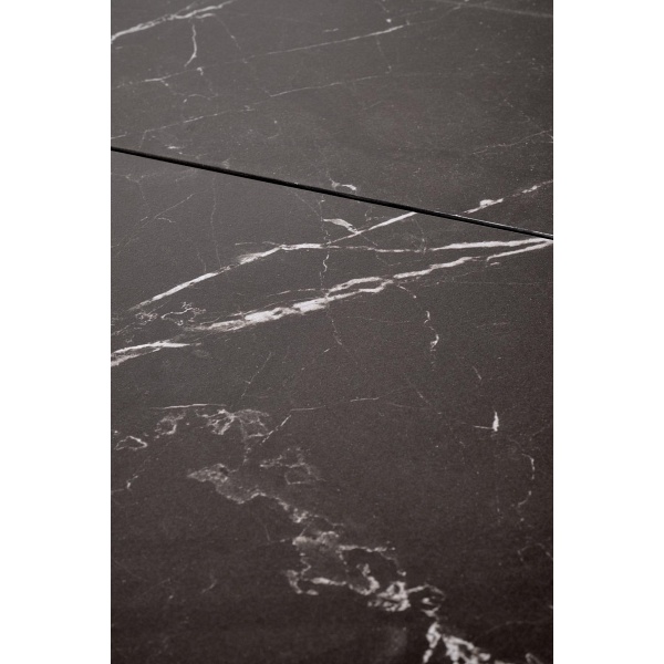 Stół VOLANT 140 rozkładany, blat - czarny marmur, nogi - dąb złoty / czarny - Halmar