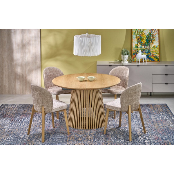 Stół FARGO rozkładany, blat - naturalny, nogi - naturalny - Halmar