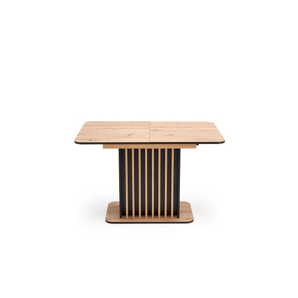 Stół WILSON rozkładany, blat - dąb artisan / czarny, nogi - dąb artisan / czarny - Halmar