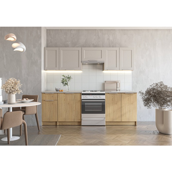 Kuchnia WENDY 240 zestaw korpus: dąb cremona, fronty: kaszmir - Halmar