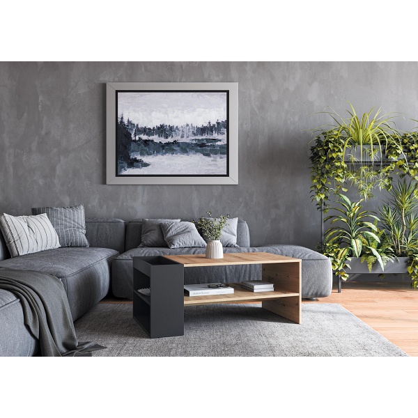 Ława MURCIA , dąb artisan / czarny - Halmar