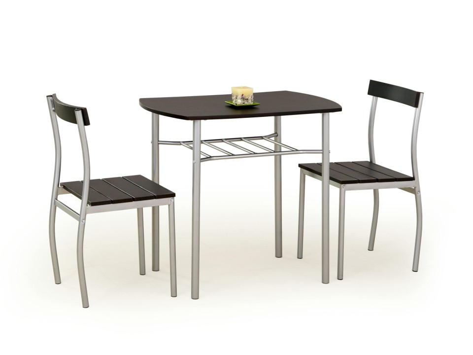 Stół LANCE zestaw + 2 krzesła wenge - Halmar